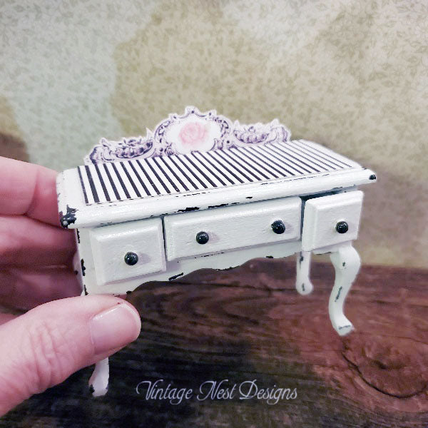 Miniature Desk or Side Cupboard No.1 Hand Painted Wooden Furniture