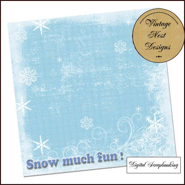 Digital Scrapbooking Snow Much Fun Quick Page No.1 Instant Download