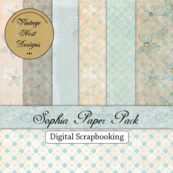 Digital Scrapbooking Sophia Scrapbooking Kit Instant Download