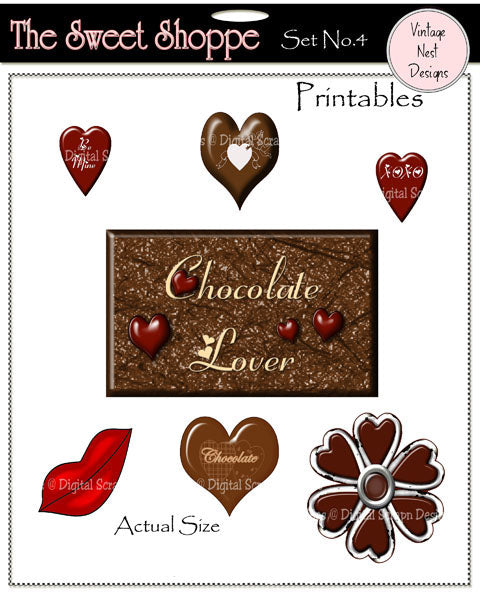 Digitale Ausdrucke The Sweet Shoppe Nr. 4 Candy Grafiken Sofort-Download