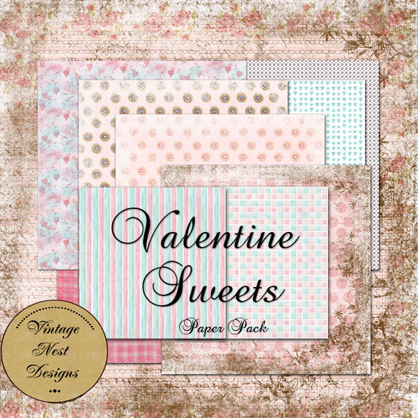 Valentine Sweets Kit Digital Scrapbooking Illustration