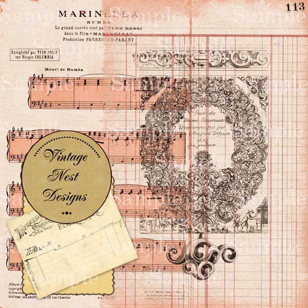 Digital Scrapbooking Viktorianisches Papier Quick Page Nr. 3 Sofort-Download Gratisartikel