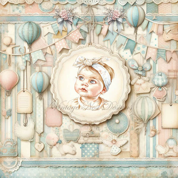 Digitale Drucke Vintage Liebe Baby-Seiten Nr.1 Illustration Sofortiger Download