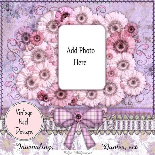 Digital Scrapbooking Violet Love Quick Page No.1 Instant Download