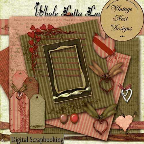 Whole Lotta Love Kit Digitale Scrapbooking Illustration