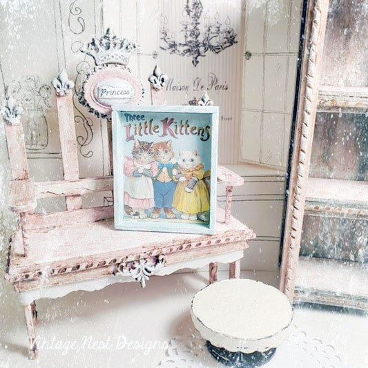 Three Little Kittens No.1:2 Dollhouse Miniature Handmade image 1