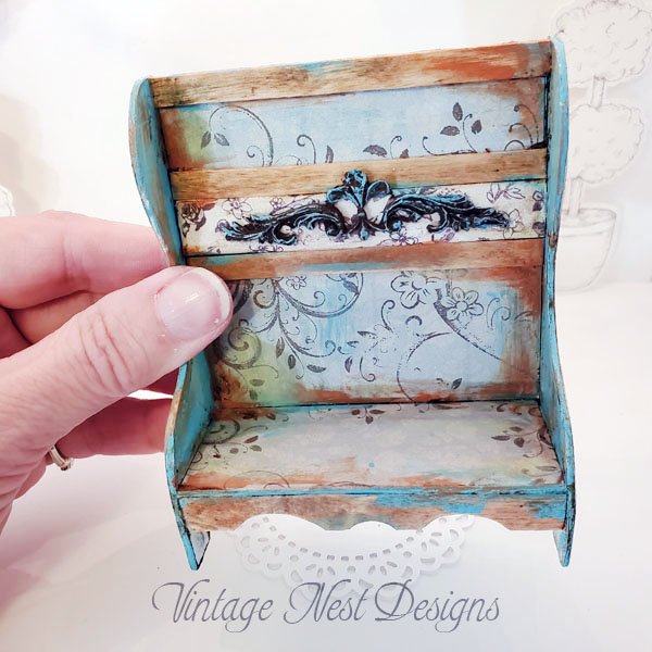 Bench No.25 Boho Style Dollhouse Miniature Handmade image 3