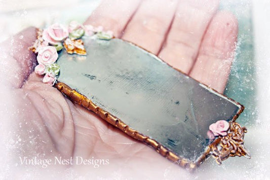 Old Vintage Mirror No.1 Dollhouse Miniature Handmade image 1