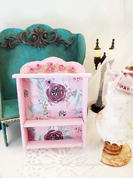 Cabinet Shelf No.26 Dollhouse Miniature Handmade Wooden image 5