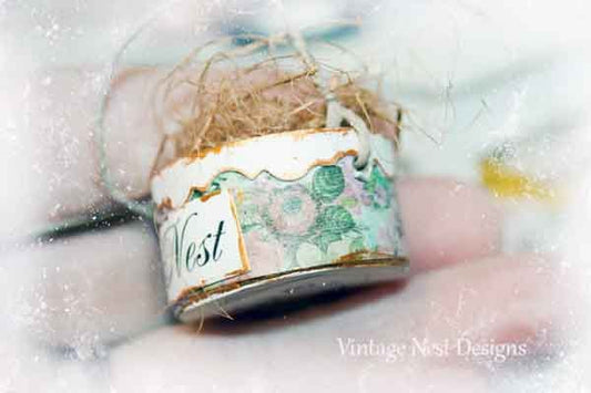 Bird Nest Basket No.7 Dollhouse Miniature Handmade image 1
