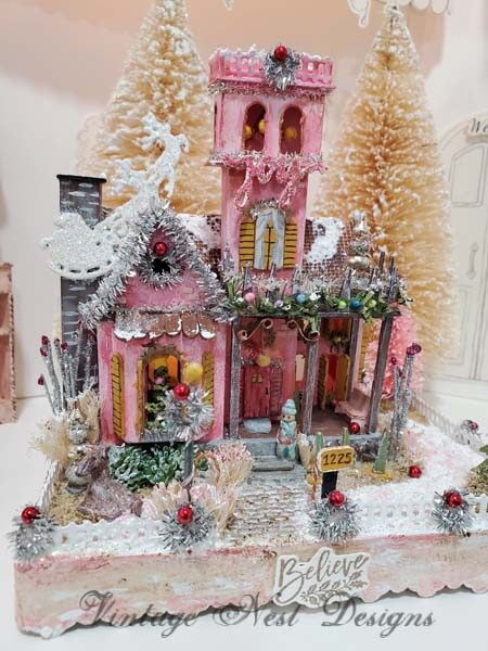 Miniature Christmas Victorian Mansion Putz House
