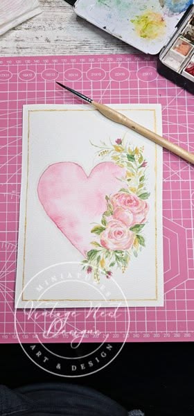 Valentine Heart & Roses No.10  Watercolor