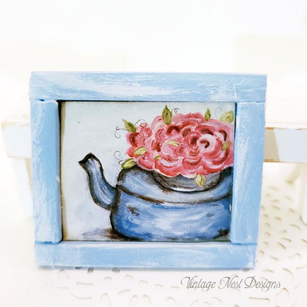 Tea Kettle No.2 Dollhouse Miniature Handmade Original Painting image 1