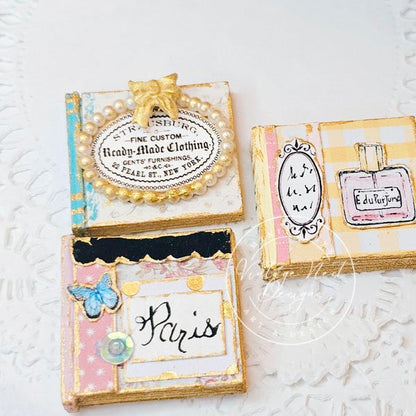 Shabby Book Set No.44 Dollhouse Miniatures Handmade image 7