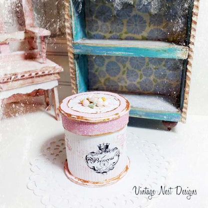 Hat Band Box No.91 Dollhouse Miniature Handmade image 2