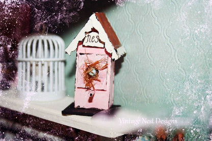 Bird Nest House No.6 Dollhouse Miniature Handmade image 2