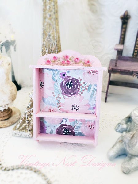 Cabinet Shelf No.26 Dollhouse Miniature Handmade Wooden image 0