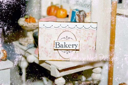 Bakery Sign No.3 Dollhouse Miniature Handmade image 0