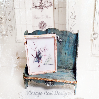 Pink Church in the Woods No.1:1 Dollhouse Miniature Handmade image 1