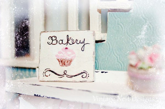 Bakery Sign No.22 Dollhouse Miniature Handmade image 0