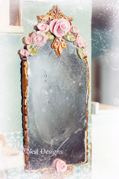 Old Vintage Mirror No.1 Dollhouse Miniature Handmade image 4