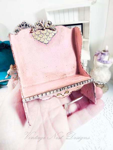 Pink Bench No.24 Dollhouse Miniature Handmade image 1