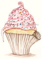 Cupcake No.5 Digital Prints Watercolor Painting image 0