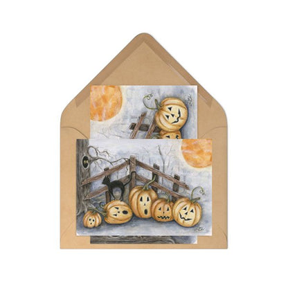 Halloween Pumpkins No.6 Digital Print Watercolor Painting image 3