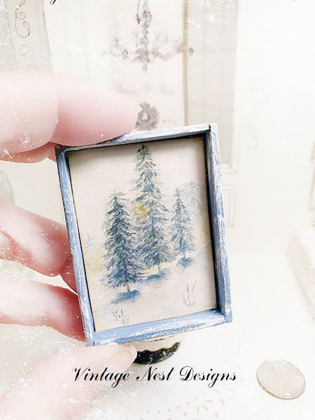 Winter Pines No.1:1 Dollhouse Miniature Handmade image 2
