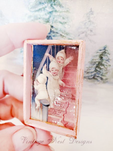 Christmas Snow Babies No.1:2 Dollhouse Miniature Handmade image 1