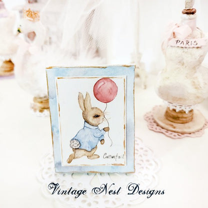 Nursery Cottontail Rabbit No.1:1 Dollhouse Miniature Handmade image 0