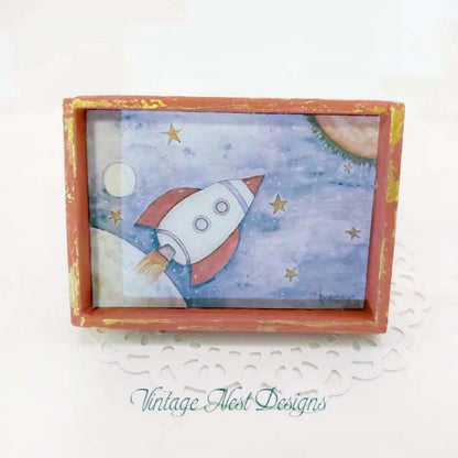 Sun Moon Stars Rocket Ship No.3:1 Dollhouse Miniature Handmade image 4