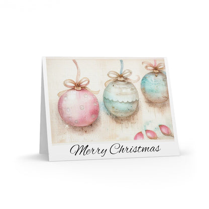 Greeting cards (8, 16, and 24 pcs) Christmas Bulbs No.3 Watercolors