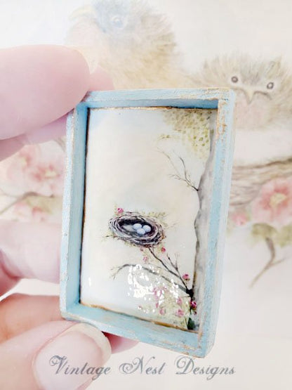 Bird Nest Roses Tree No.1:1 Dollhouse Miniature Handmade image 5
