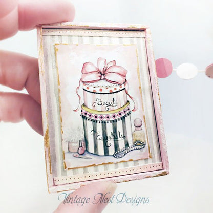 Beauty Essentials No.1:4 Dollhouse Miniature Handmade Wooden Framed Art image 3