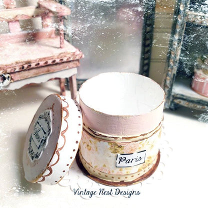 Hat Band Box No.63 Dollhouse Miniature Handmade image 3