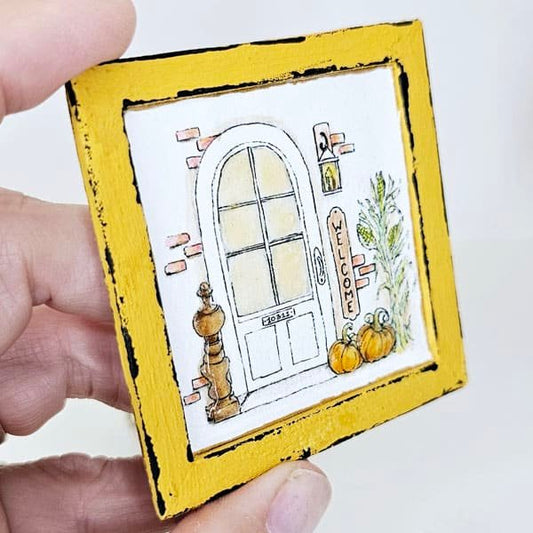 Dollhouse Miniature Fall Pumpkin Scene No.1:1 Handmade image 1