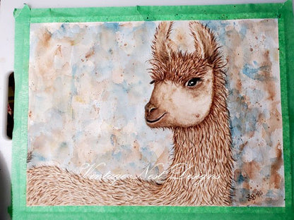 Llama No.1 Digital Prints Watercolor Painting image 2