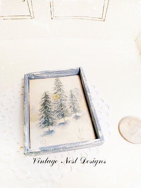 Winter Pines No.1:1 Dollhouse Miniature Handmade image 1