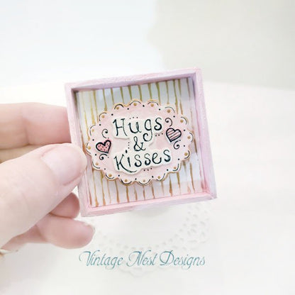 Valentine Hugs & Kisses No.1 Dollhouse Miniature Handmade image 2
