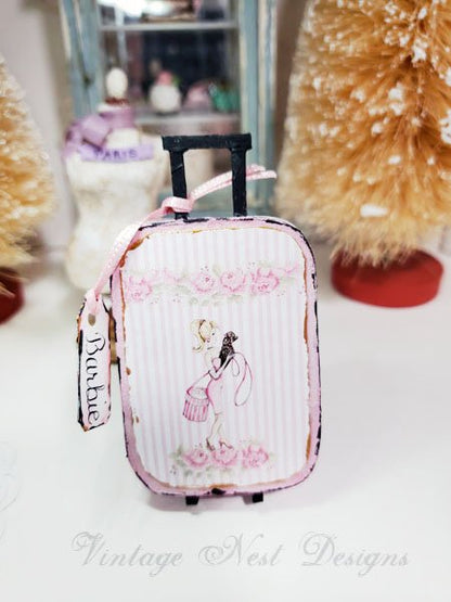 Vintage Barbie No.4:3 Luggage Suitcase Dollhouse Miniature Handmade image 0