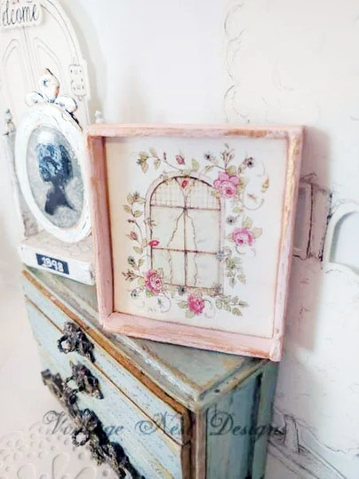 Bird Nest Faux Window No.1:1 Handmade Dollhouse Miniature image 2