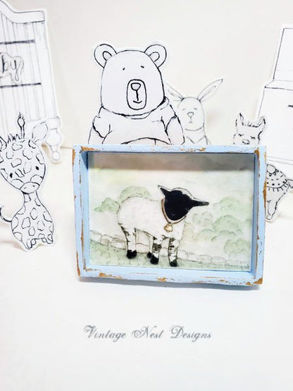 Nursery Lamb No.1:1 Dollhouse Miniature Handmade image 0