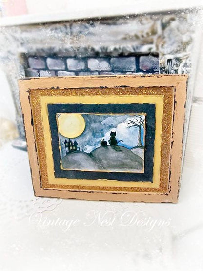 Cat & the Moon No.1:4 Dollhouse Miniature Handmade image 1