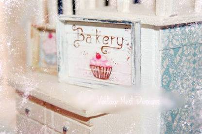 Bakery Sign No.1 Dollhouse Miniature Handmade image 1