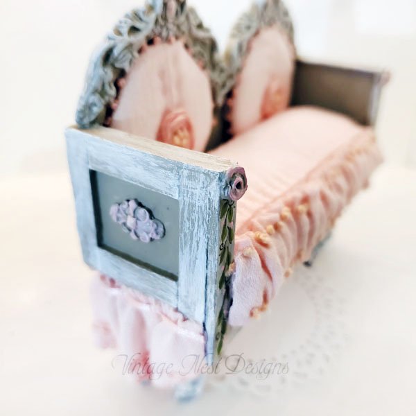 Pink Sofa No.1 Dollhouse Miniature Handmade image 6