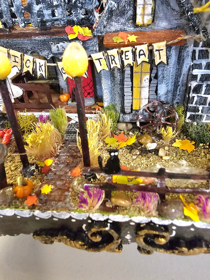 Miniature Haunted Halloween Dollhouse Mansion No.3 Handmade One of a Kind Collectible Artist Made