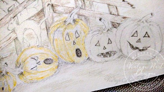 Halloween Pumpkins No.6 Digital Print Watercolor Painting image 6