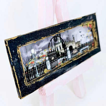Spooky Nights No.1:1 Dollhouse Miniature Handmade Wooden Framed Miniature image 5