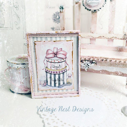 Beauty Essentials No.1:4 Dollhouse Miniature Handmade Wooden Framed Art image 2